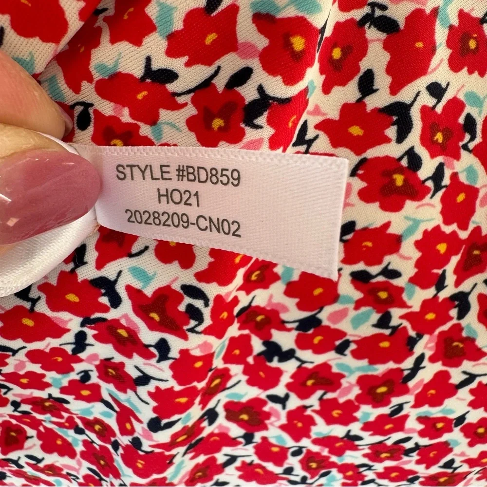 J. Crew Floral Print Bikini High Waist‎ Bottoms & Ruffle on Top Bottom-XS Top-M
